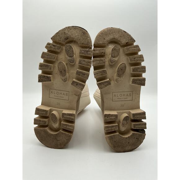 Alohas 'All Rounder' Cream Leather Boot Size 9 - Picture 7 of 7